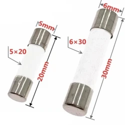 10PCS/lot 5*20MM/6*30MM  Fast blow Ceramic Fuse  250V 0.1A 0.25A 0.5A 1A 1.5A 2A 2.5A 3A 3.15A 4A 5A 6A 6.3A 8A 10A 15A 16A 20A