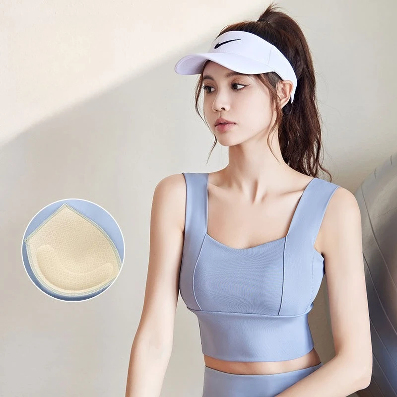 النمط الأمريكي غير وسم للصدمات الأشرطة واسعة تشغيل اللياقة البدنية اليوغا ملابس داخلية رياضية المحاصيل القمم النساء بلايز #1