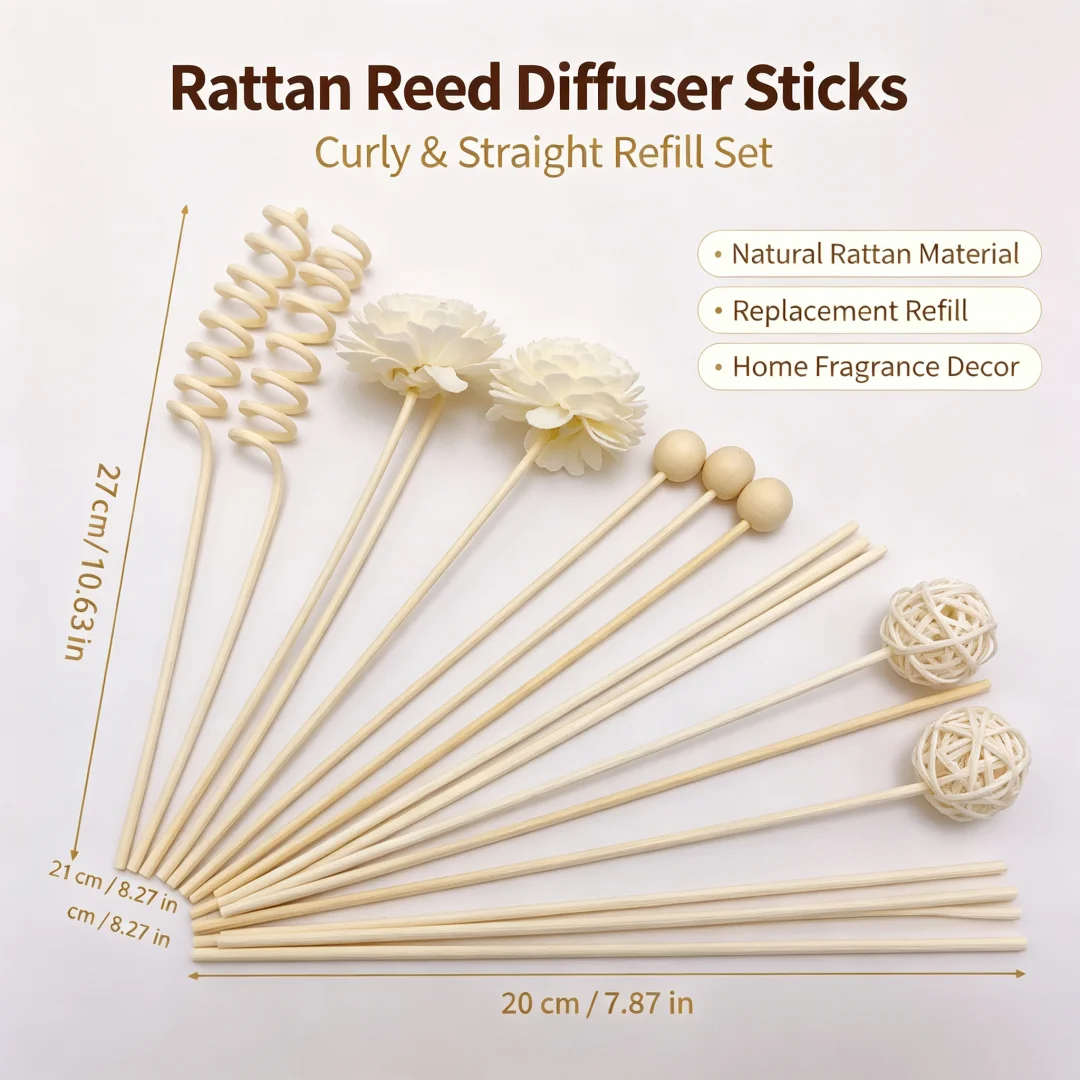 10pcs Artificial Flower Rattan Reed Fragrance Aroma Diffuser Refill Stick DIY Floral