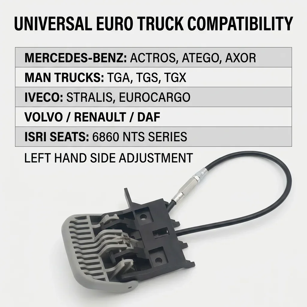 NEW A0009107536 81623506095 42538393 Seat Tilt Adjustment Handle with Cable for MAN Mercedes Actros IVECO for ISRI 6860 NTS Seat