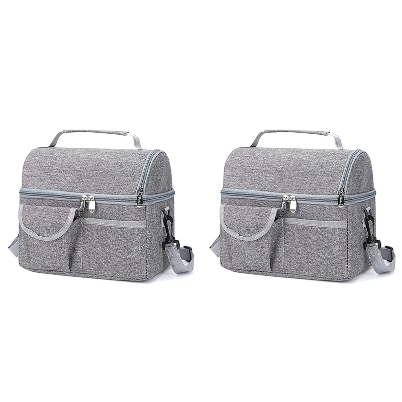 

ABRT-2X Large Picnic Cooler Bag Insulated Lunch Bag For Women Men Kids Picnic Bag, Adjustable Shoulder Strap, Double Layer
