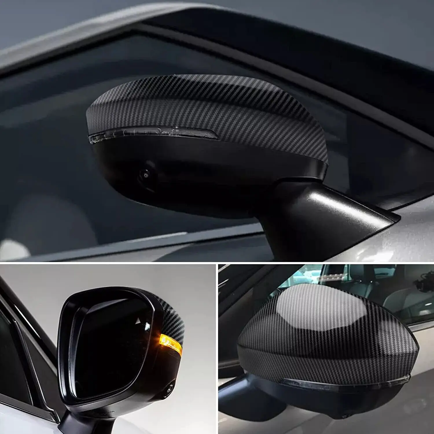 For Mitsubishi Outlander 2022 ABS Car Rearview Side Mirror Cover Wing Cap Exterior Door Housing Shell Trim Adhesive Sticker view 3