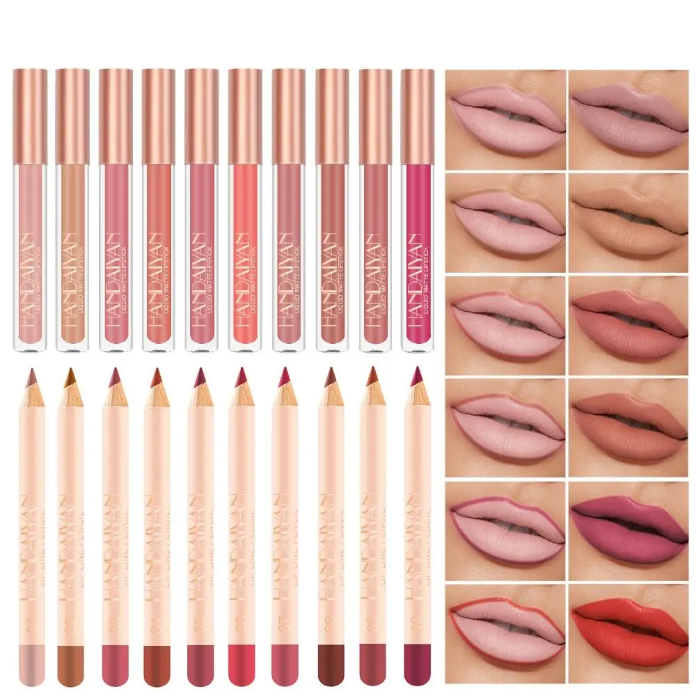 12 Farben matt Lip Liner wasserdicht Antihaft-Tasse nackt rosa Lippen tönung Lippen Kontur linie langlebige Lippenstift Stift Make-up-Tool