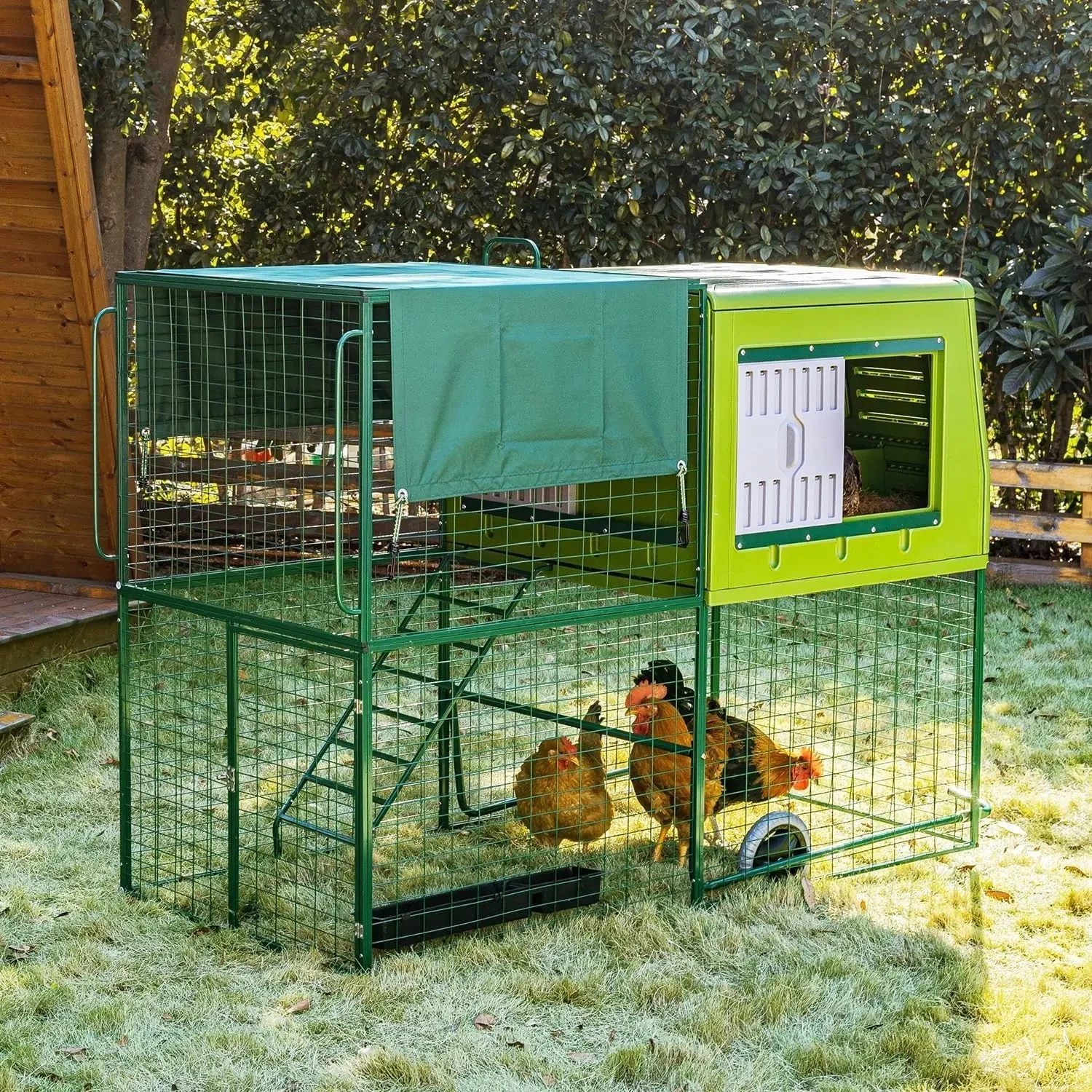 

Prefabricated Outdoor Plastic Waterproof Mobile Chicken Coop Chicken Run for for Laying Hens