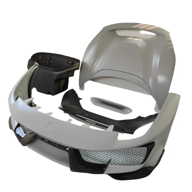Automotive Parts Pista Style Carbon Fiber Front Bumper Luggage Compartment Hood Vent for Ferrari 488 GTB Spider Body Parts