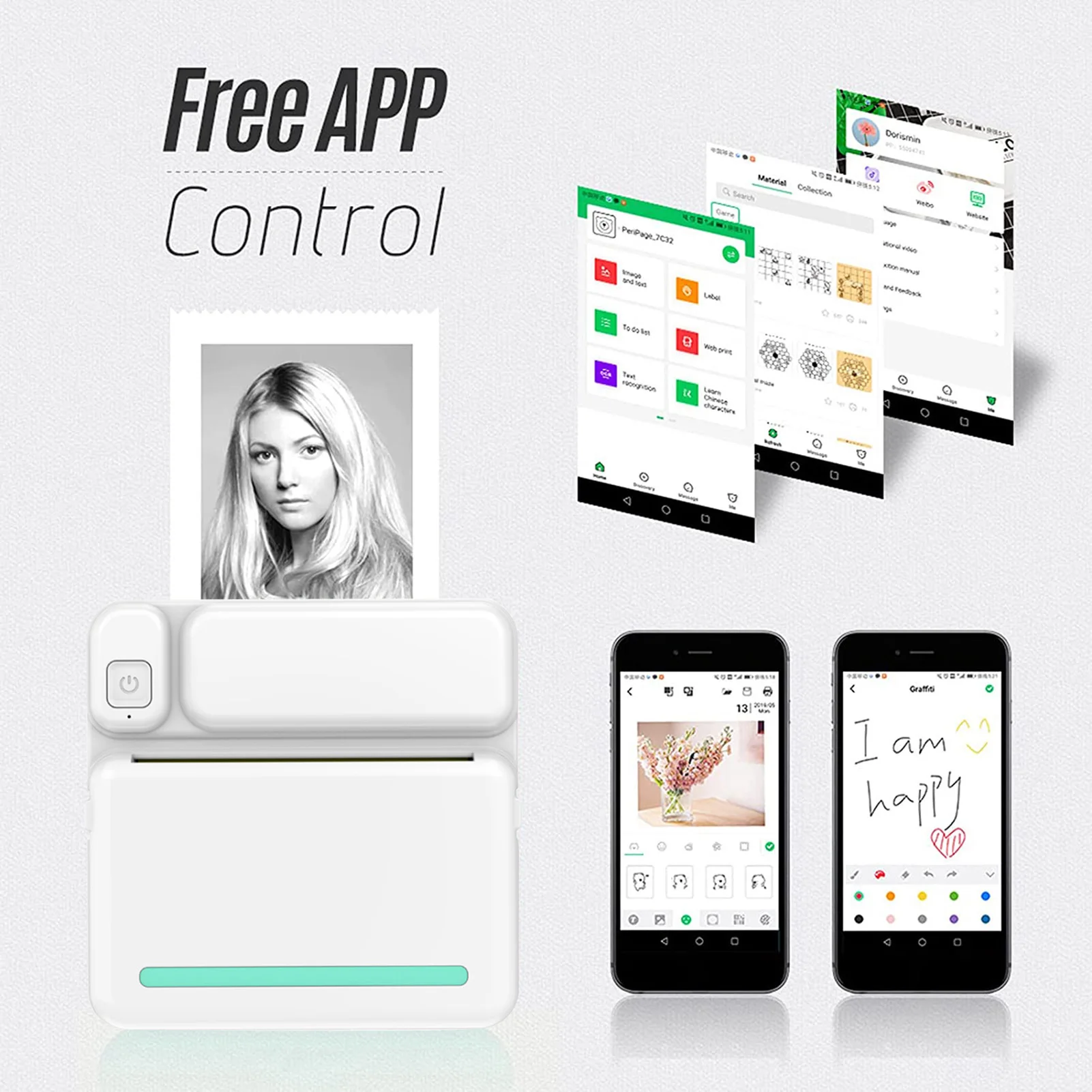 Mini imprimante thermique Portable 200DPI, papier Photo de poche pour utilisation avec application sans fil, dents bleues, cadeaux pour étudiants