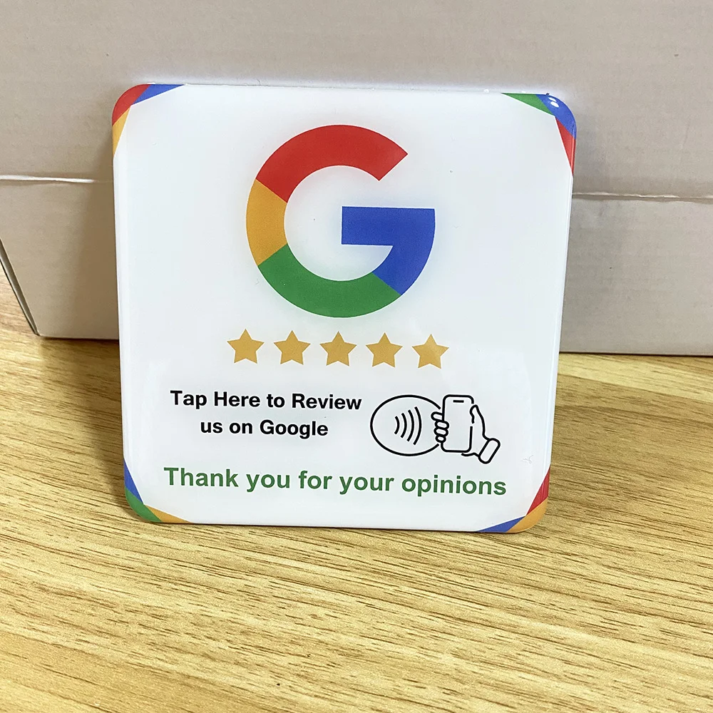 10X10cm Instagram Facebook Google Tripadvisor Trustpilot Review Plaque NFC Tap Card Self-Adhesive Epoxy Plate