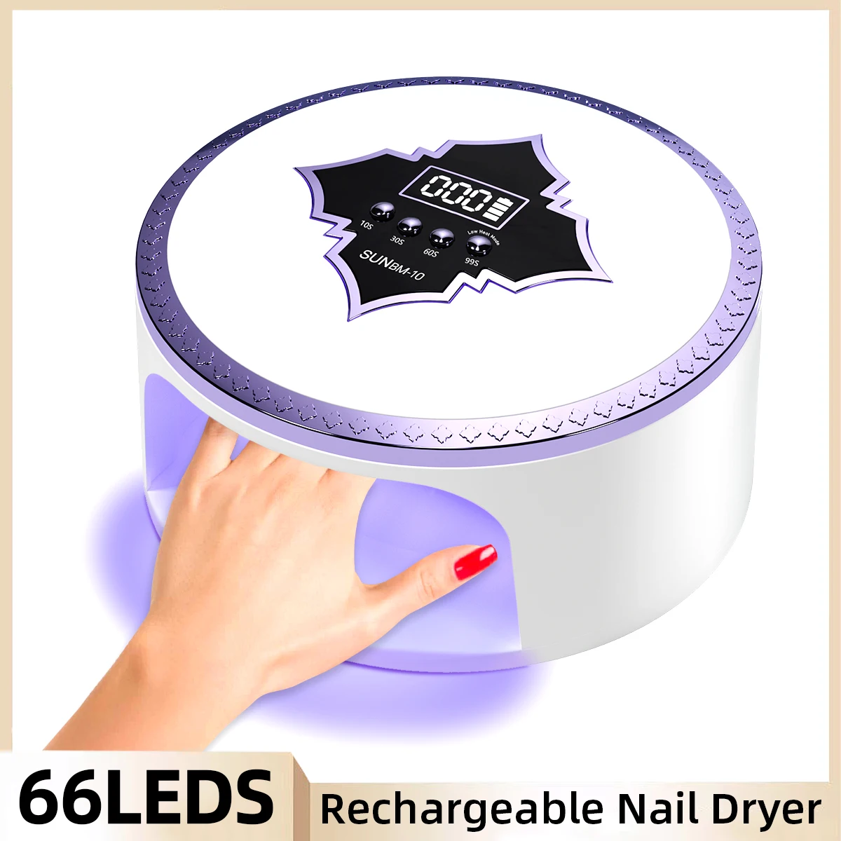 Draadloze Led Uv-Nagellamp 66led Professionele Nageluithardingslamp Voor Alle Gel Nagellak Met Oplaadbare Salontool Voor Groot Display