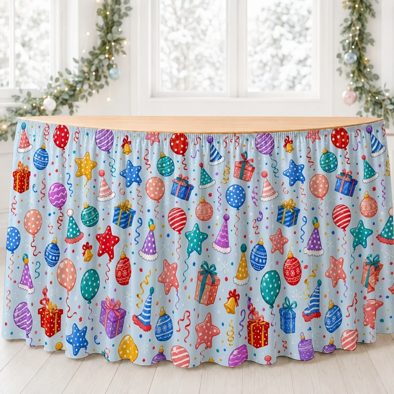 Festival celebration patterns, featuring colorful balloons, stars, gifts and a hat, are perfect for birthdays.xzj