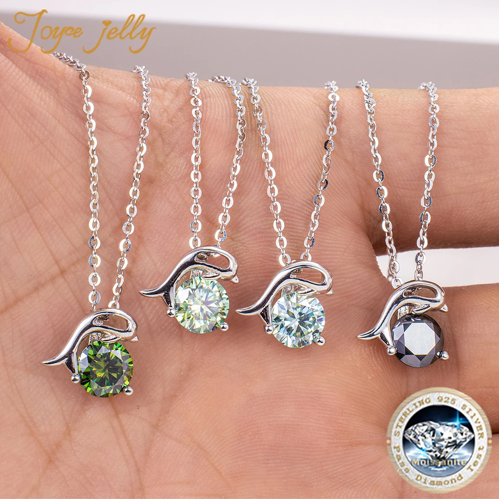 

Женское ожерелье из серебра 925 пробы с муассанитом 1 карат