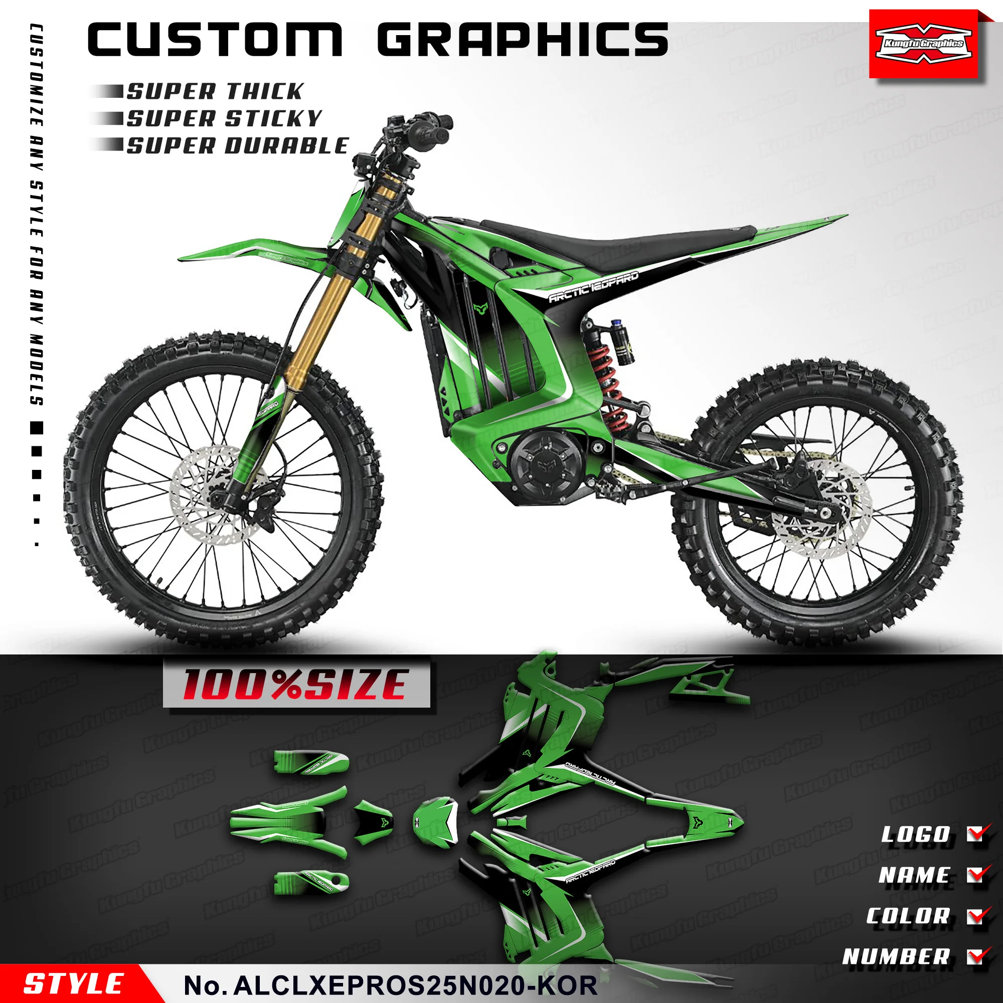 

KUNGFU GRAPHICS Stickers Complete for Arctic Leopard Clouded Leopard XE PRO S Enduro / XE L1E Laminate, ALCLXEPROS25N020-KOR