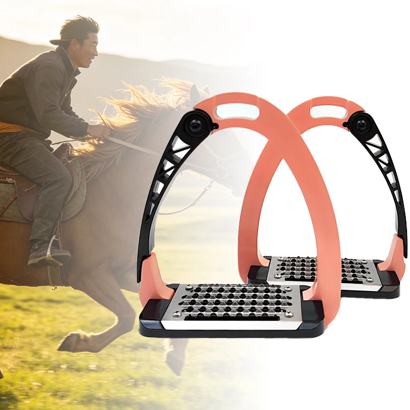 

Anti-slip Shock-absorbing Aluminum Stirrups, High-strength Equestrian Footrests for Training & Riding