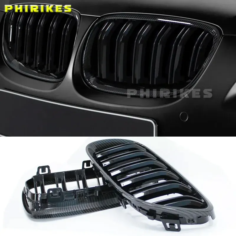 

2Pcs Car Style Black Front Kidney Double Slat Grill Grille for-BMW E92 E93 3-Series 328I 335I Coupe LCI 2010-2013