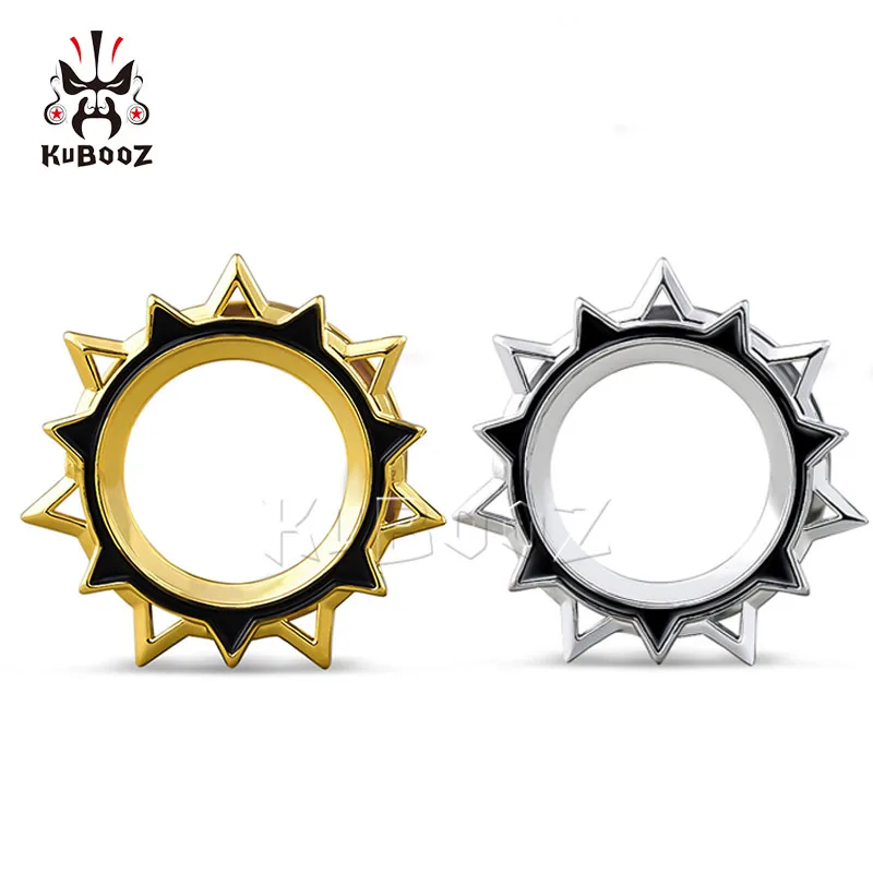 Wholesale KUBOOZ Oiled Spikes Tunnels Plugs Expanders EarGauges Screw Stretchers Piercing Earrings Stainless Steel Jewelry 38PCS