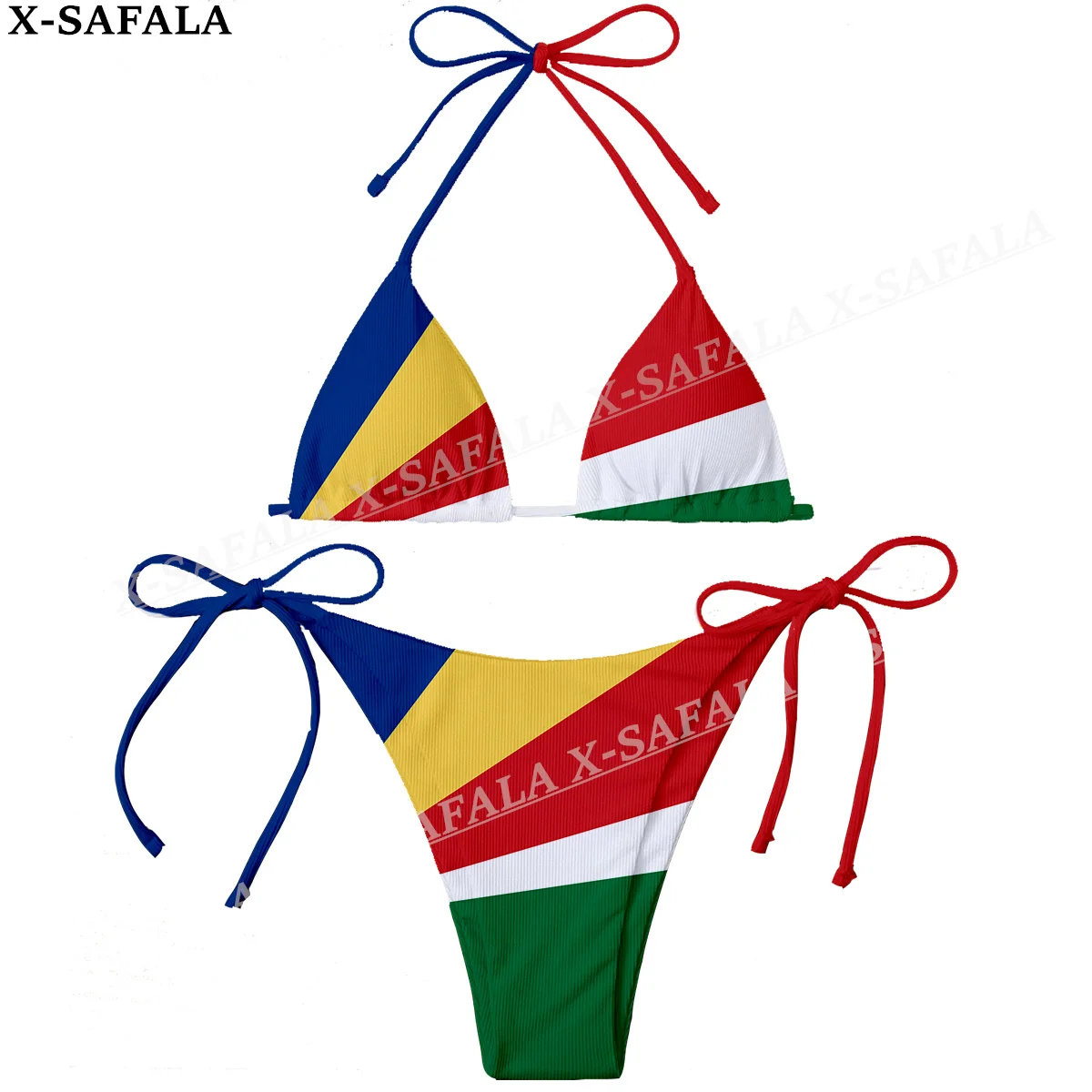 Seychelles Country Flag 3D Print Women Micro Sexy Bikini Bra Set Summer Beachwear Sexy Beach Two Pieces Bathing Suits Swimwear