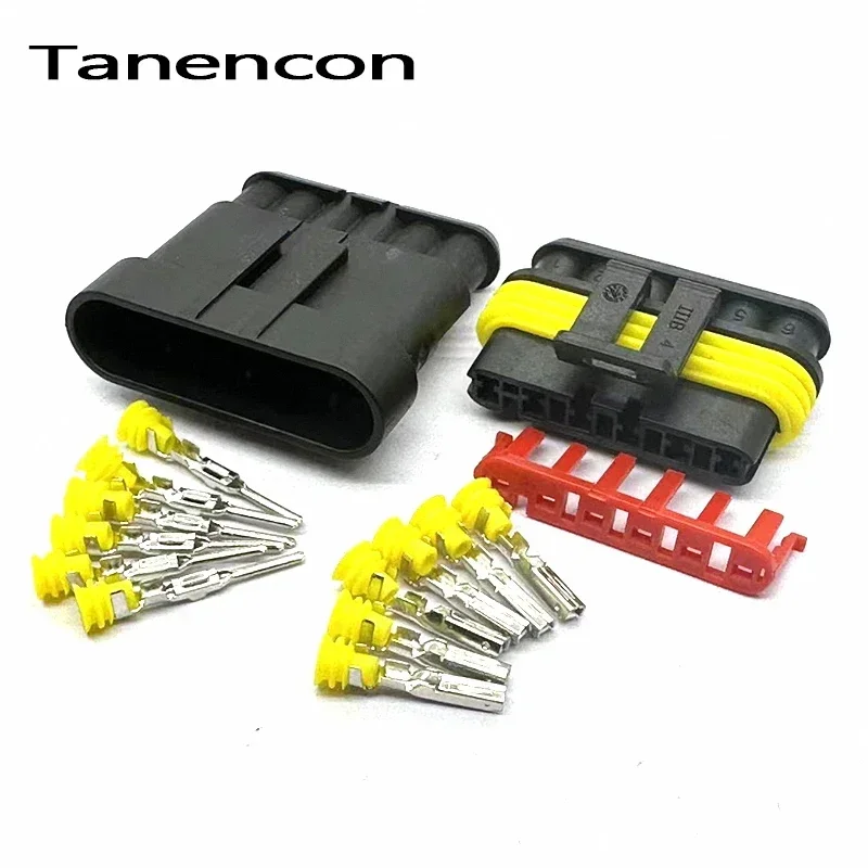 1 Sets 6 Pin 282108-1 282090-1 AMP Auto Waterproof Harness Connector Male Female Electrical Cable Plug for Motorcycle Car Wire