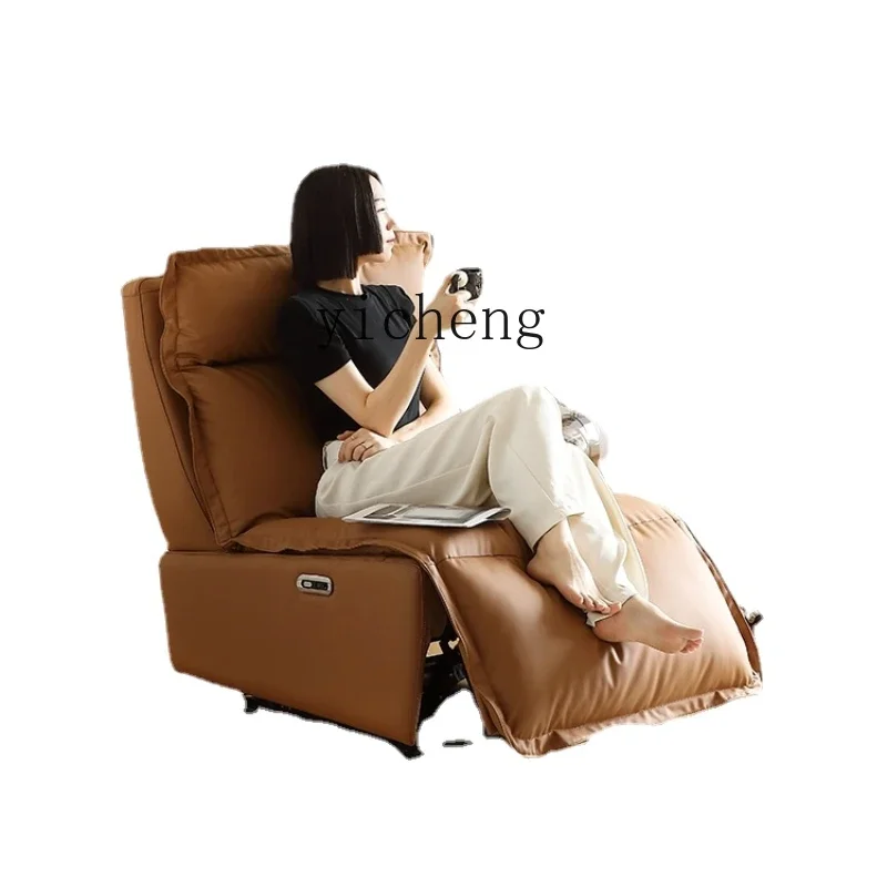 

ZK Single Sofa Electric Function Reclining Minimalist High Backrest Leather Living Room Recliner Light Luxury Modern