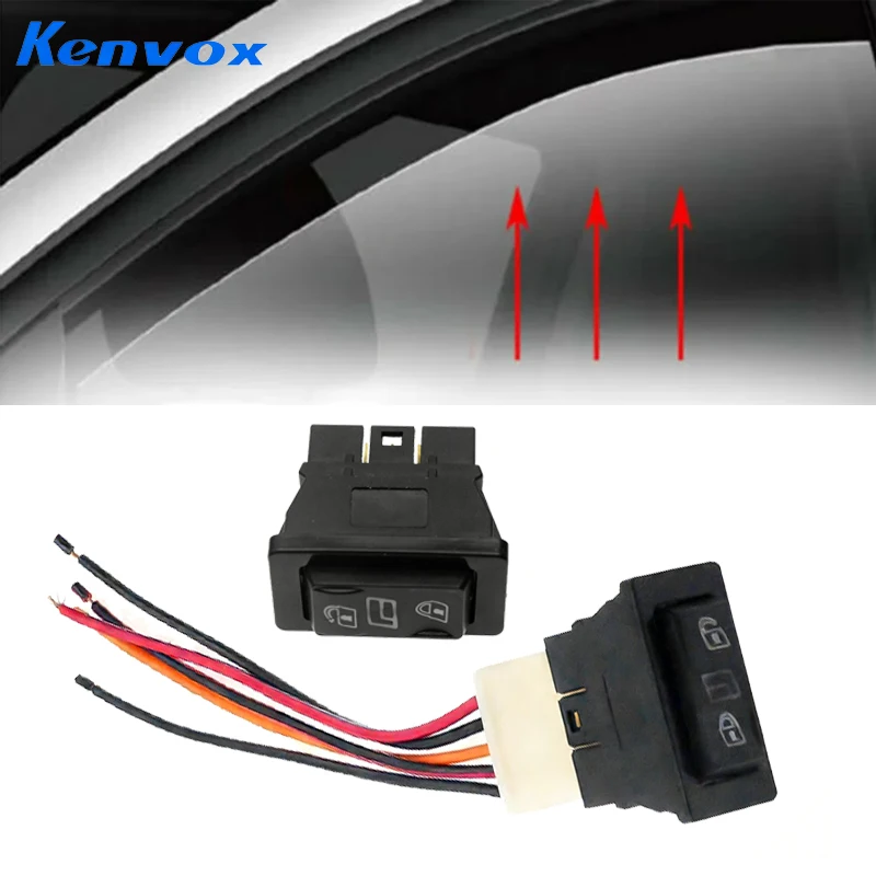 1 шт. Автомобильный электрический переключатель стеклоподъемника с розеткой, двухсторонний контроллер кнопочного типа для дверей, 12/24В 20А, 5 контактов