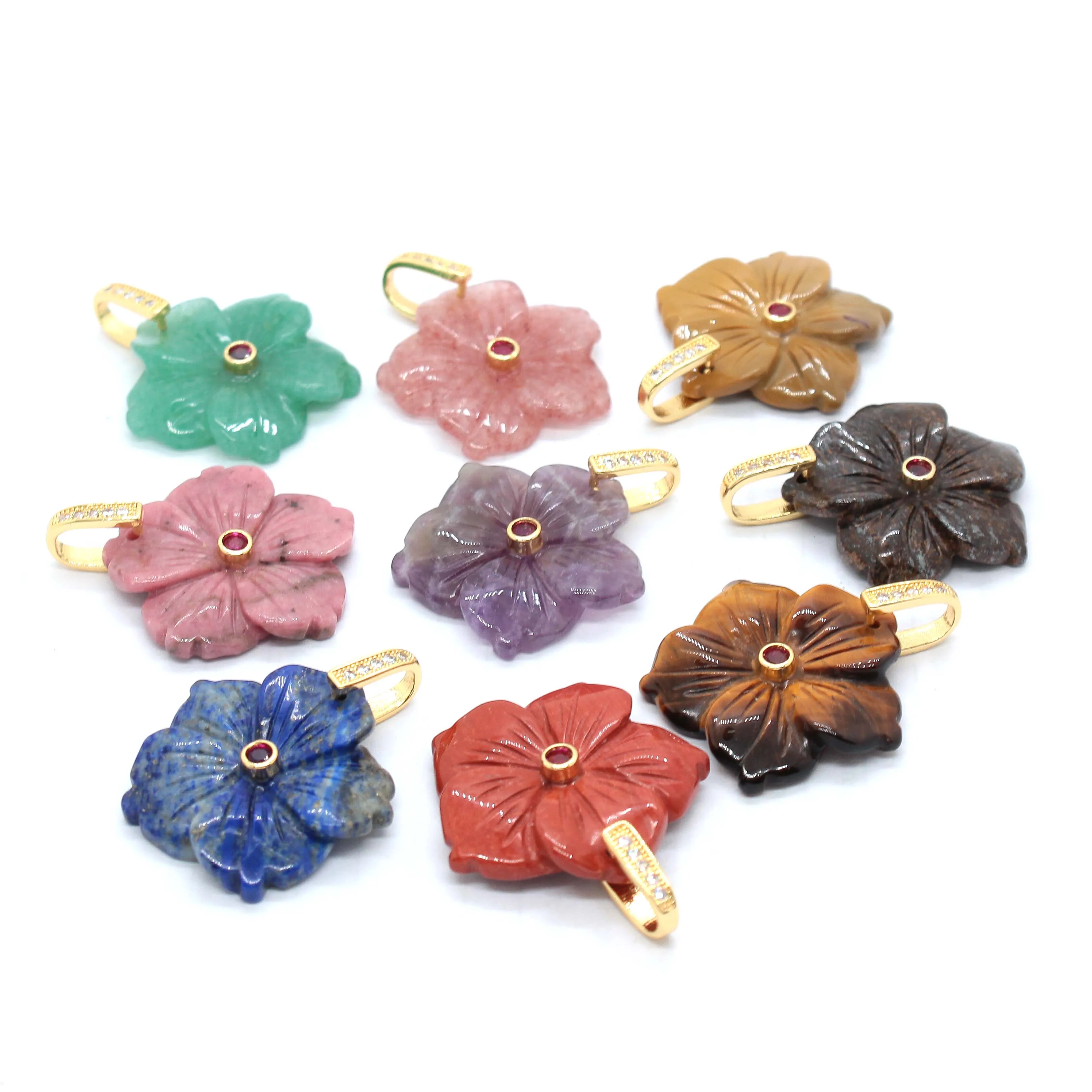 Charms Natural Healing Crystal Stone Pendants For Women Necklace DIY Amethyst Rose Quartz Agate Choice Men Jewelry Gifts