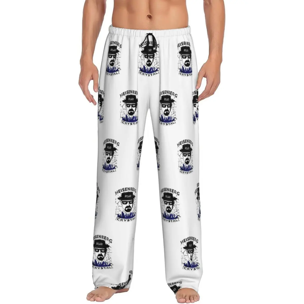 Custom Heisenberg Walter White Pajama Pants Sleepwear for Men Elastic Waistband Breaking Bad Sleep Lounge Bottoms with Pockets