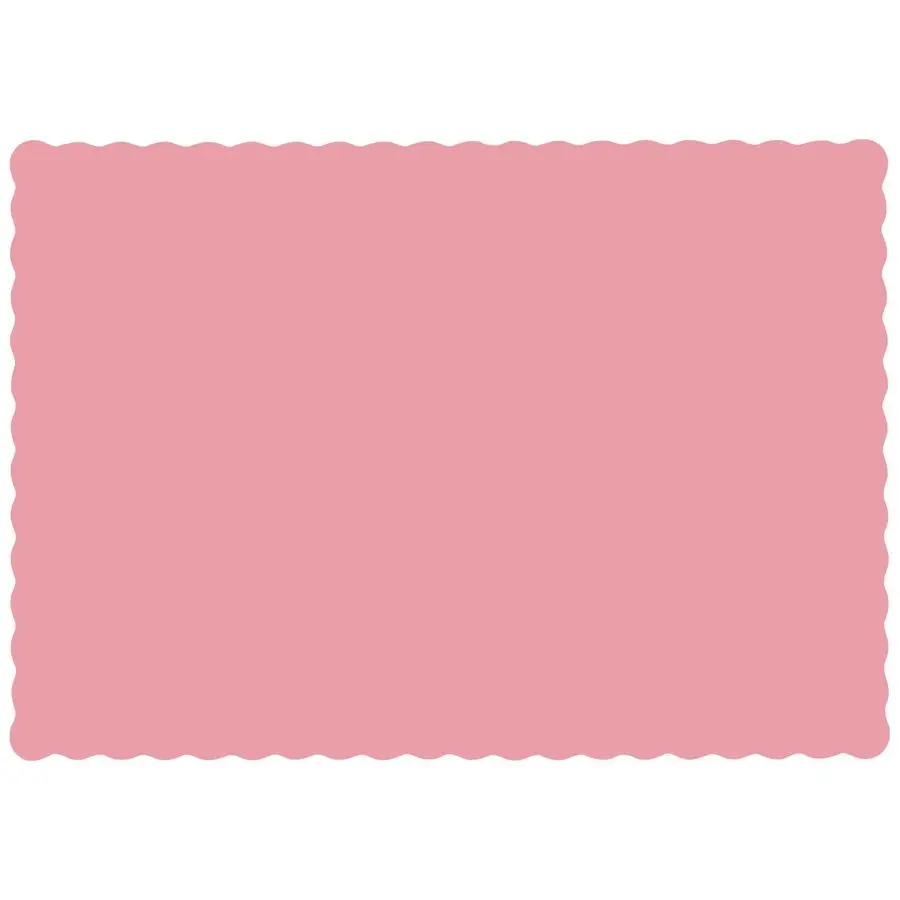 

310525 Paper Placemat, 131 2 Length x 91 2 Width, Scalloped Edge, Dusty Rose Case of 1000
