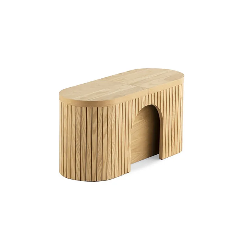 Nordic solid wood telescopic folding multi-functional storage expansion long stool