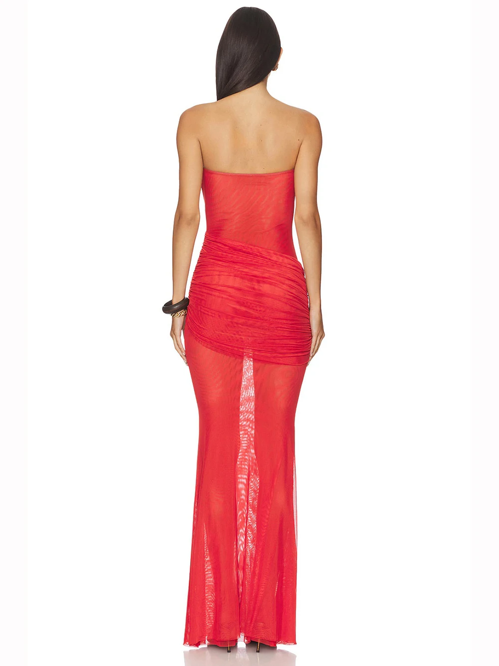 فستان ماكسي أنيق بدون حمالات شبكي مرقع أنيق بدون أكمام بدون ظهر للإجازات رداء طويل 2025 فساتين حفلات الشاطئ النسائية الجديدة