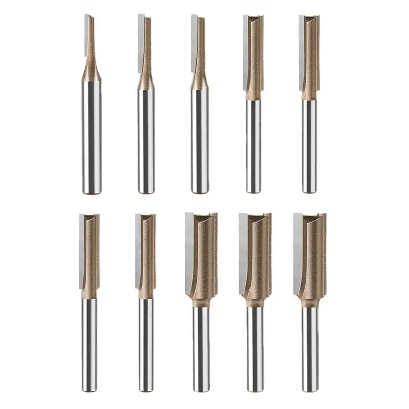 Pattern Flush Trim Router Bits Router Bit Set Straight Cut Router Bits Hard Alloy Precision Milling Cutter 10pcs Fits Most