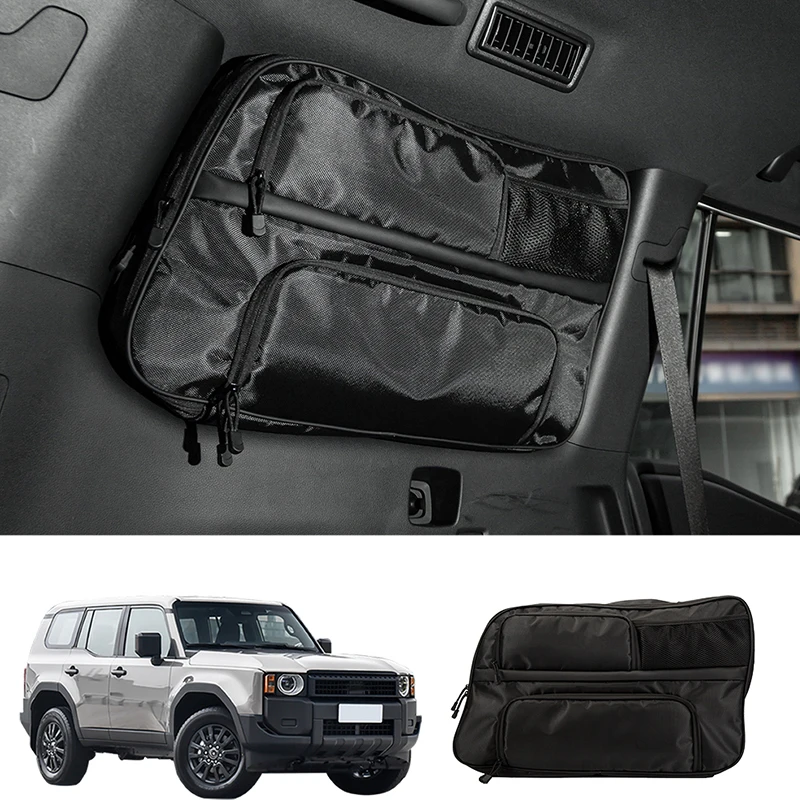 

Car Trunk Side Multifunctional Storage Bag For Toyota Land Cruiser Prado 250 LC250 2024+ Side Window Storage Bag Canvas 1pcs