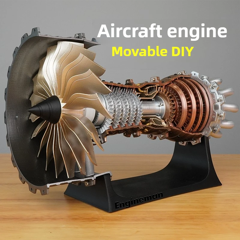 DIY Aviation Turbofan Engine Assembly Model Aircraft Engine Assembly Movable Model Toy