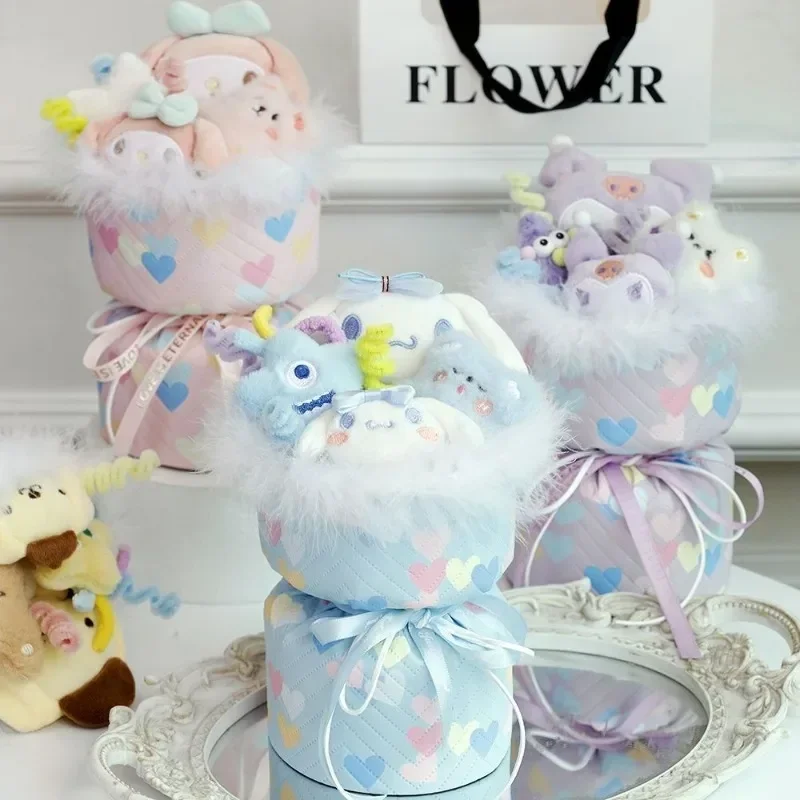 

Cinnamoroll My Melody Anime Kawaii MINISO Lovely Doll Bouquet Cute Cartoon Kuromi PomPomPurin Birthday Gifts Toys for Kids