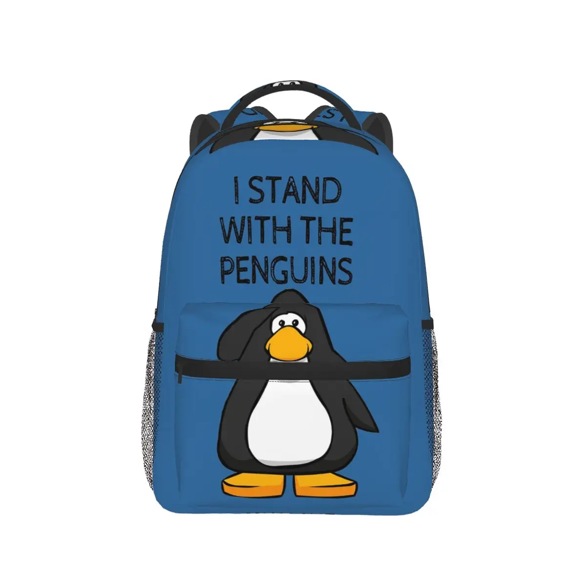 

Club Penguin - I Stand With The Penguins Backpack Hot Sale Daypack Large Capacity Boys Girls BookBag School Bag Shoulder Bags