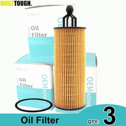 QTY 3, Oil Filter 68191349AA For Chrysler 300 Town Country Jeep Grand Cherokee Wrangler Dodge Challenger Charger Durango Lancia