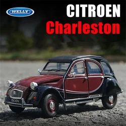 WELLY 1:24 Citroen 2CV 6 Charleston Alloy Car Model Diecasts & Toy Vehicles Collect Gifts Non-remote Control Type Transport B593