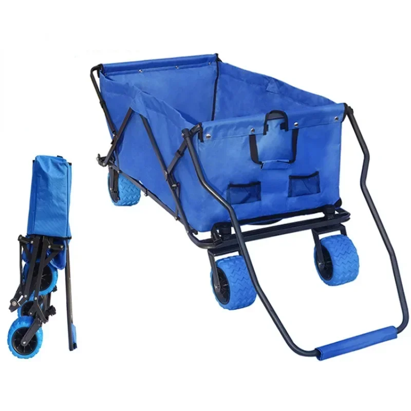 

Cheap Navy blue 1200D Removable Canvas & Brake Wheel convenient transportation from car park to beach terrain utility wagon Hot