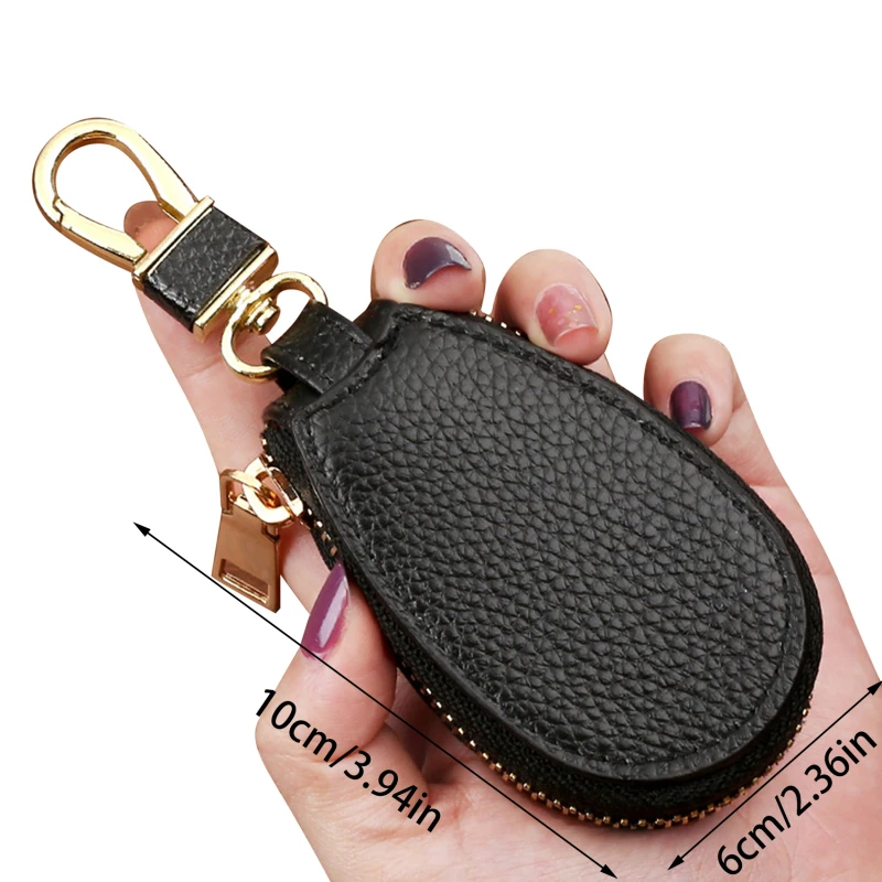 Universal Grande Capacidade Zipper Key Bag, Home Car Keychain, Adorável Portátil Solid Key Holder Case, Carteira Acessórios do carro