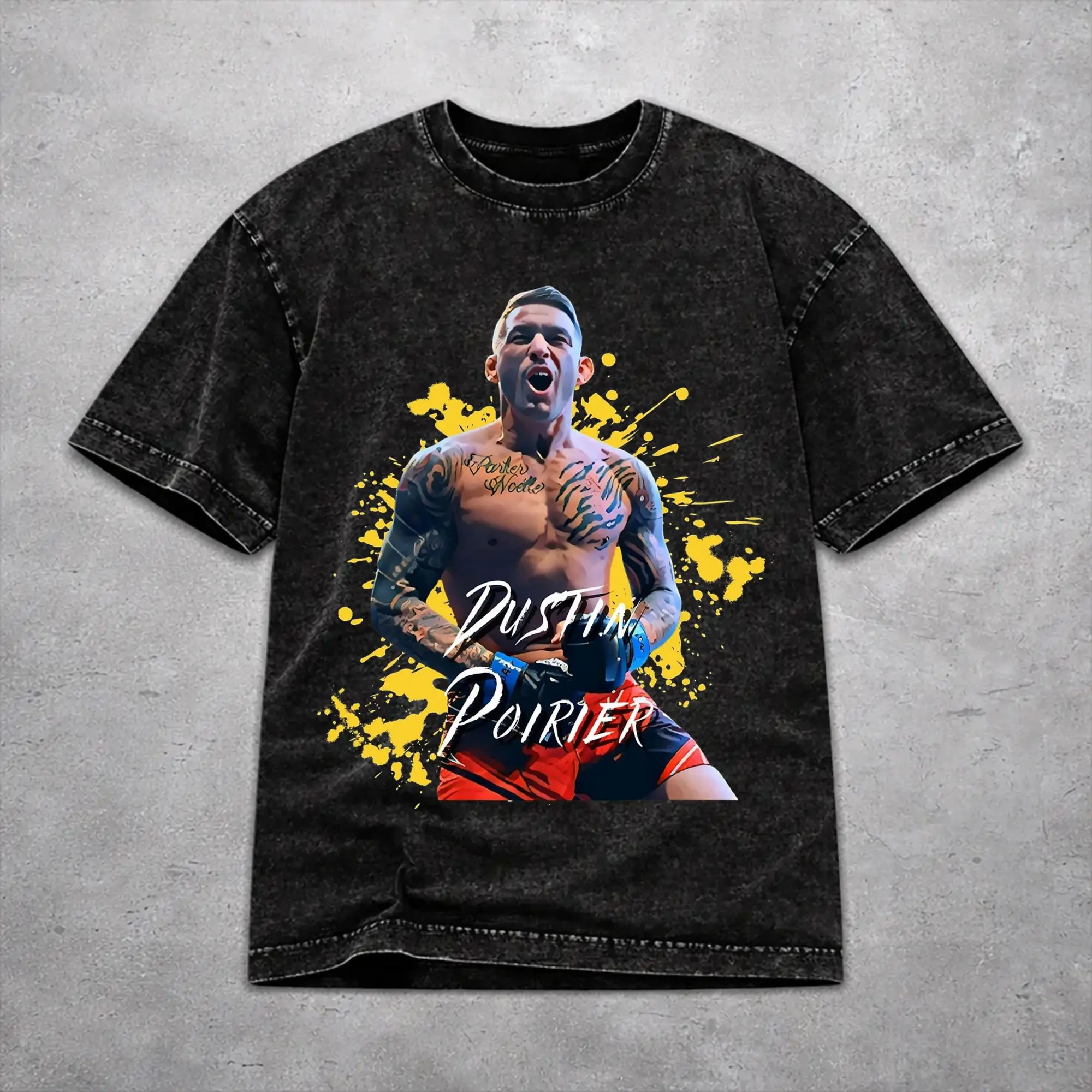 Fashion Women Men Dustin Poirier  Tee Shirt Oversize Washed  T Shirts Clothing