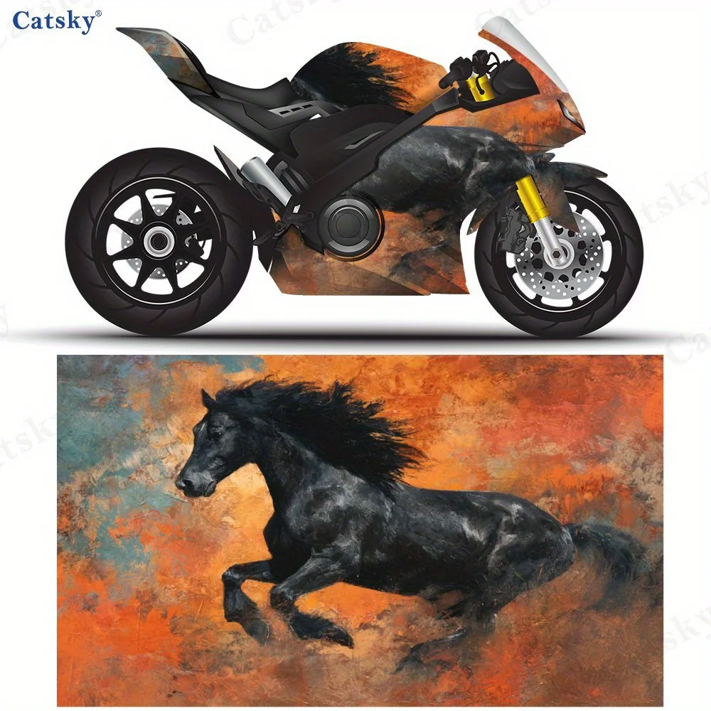 

Running Horse Motorcycle Self-Adhesive PVC Vinyl Wraps Sticker, Good-Looking, Durable and Waterproof, No Bubble Design, Worth Ha