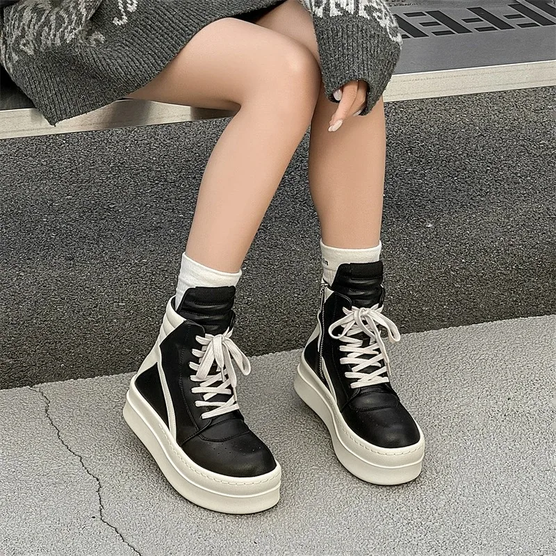 عالية الجودة الجلود حذاء من الجلد للرجل موضة مصمم أحذية كاجوال الاتجاه سميكة وحيد جلد الرجال منصة الأحذية بوتاس Hombre