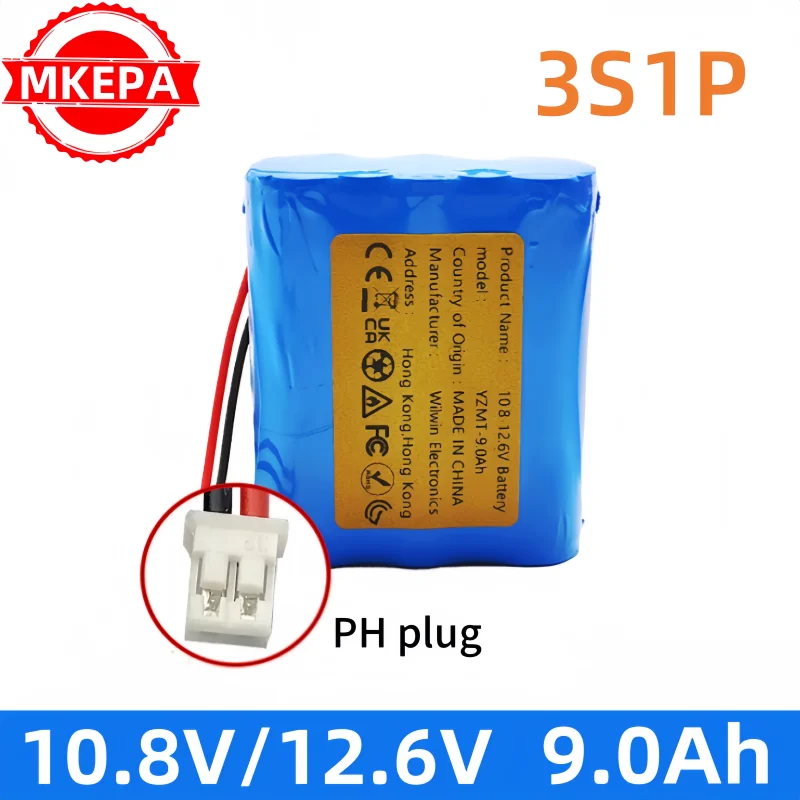 3S1P 10.8-12.6V 9000mAh 18650 Li-ion Battery Pack 9.0Ah Li-ion Battery 18650 for Backup Power Ups CCTV Camerar  Battery Packs