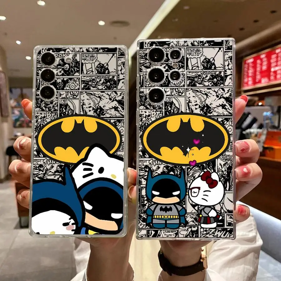 Cartoon B-bat-man Phone case for Samsung Galaxy S10 S20 S21 S24 S25 S22 S23 Plus Ultra FE Note10 20 Plus Lite case