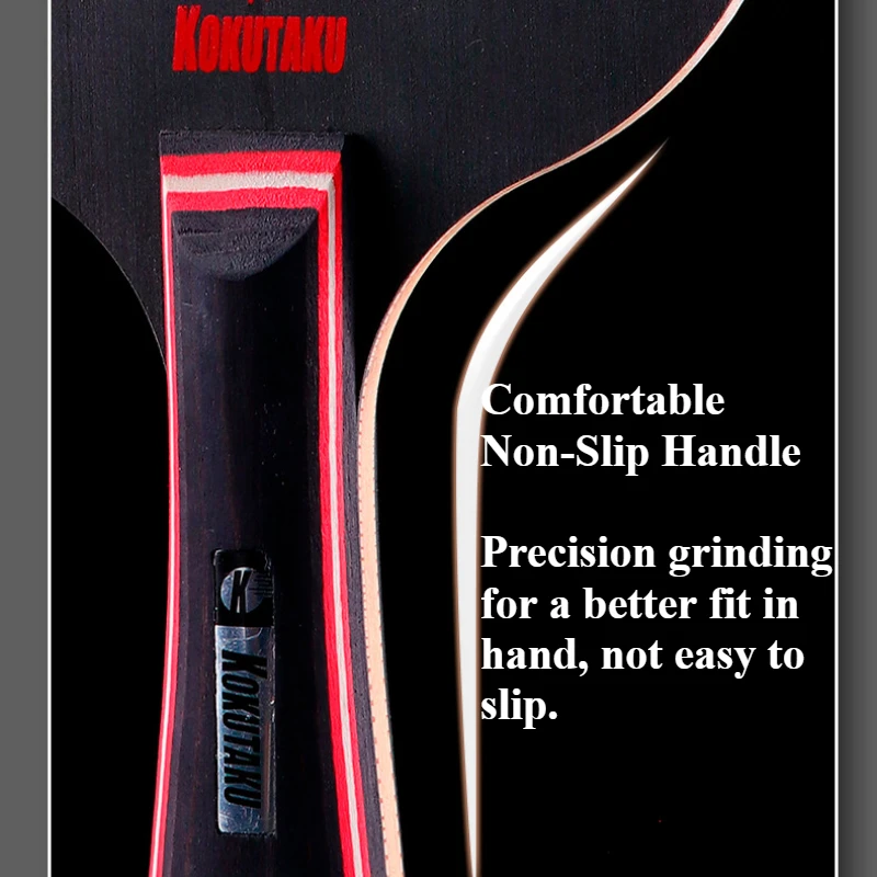 KOKUTAKU Table Tennis Blade Racket MERMAID 5 Ply Pure Black Carbon Wood Allround Offensive Ping Pong Bat Paddle Fast Attack