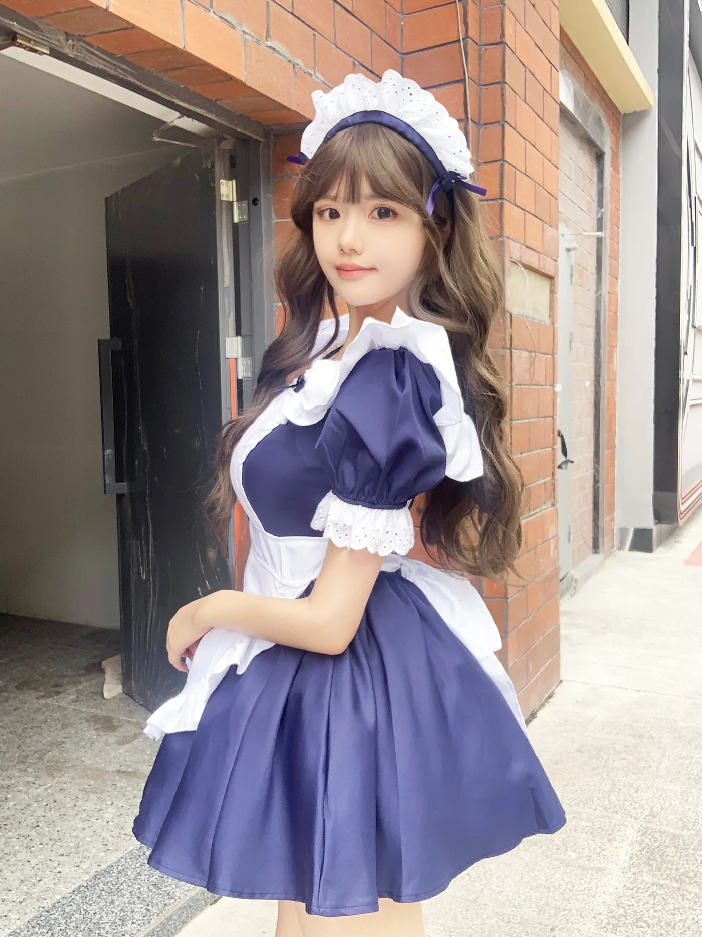 زي خادمة الملاك الكلاسيكي اليابان أليس لينة لوليتا فستان خادمة فستان المقهى