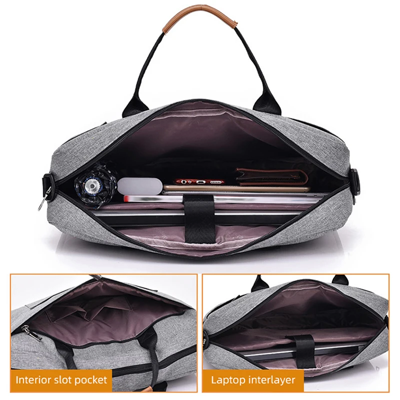 16in Laptop Bag 2cm Expandable Computer Bag Travel Business Briefcase Handbag Large Outdoor Messenger Notebook Slanting Satchel