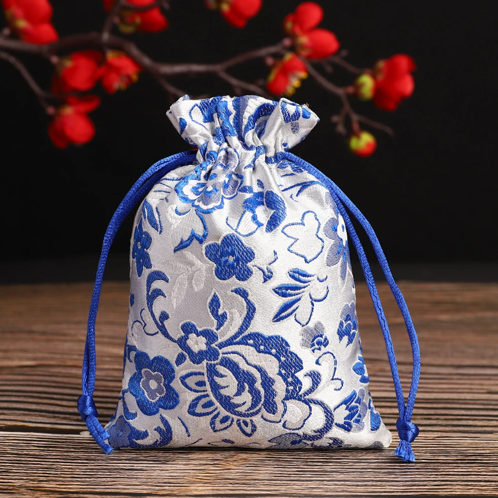 كاندي ميني حفل زفاف هدية مطرزة الحقيبة حقيبة التخزين حقيبة تغليف المجوهرات الساتان #1