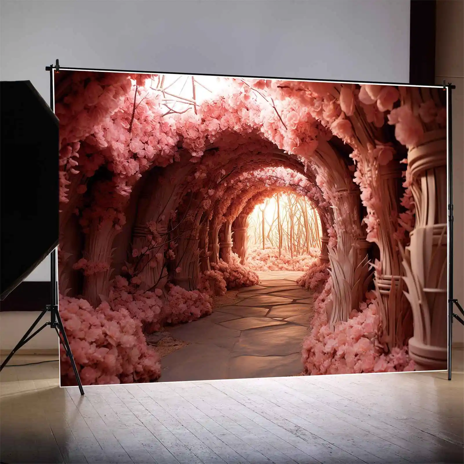 Фон MOON.QG свадебная АРКА розовый цветочный коридор портрет дверь для фотографий фон день Святого Валентина день рождения для фотосессии