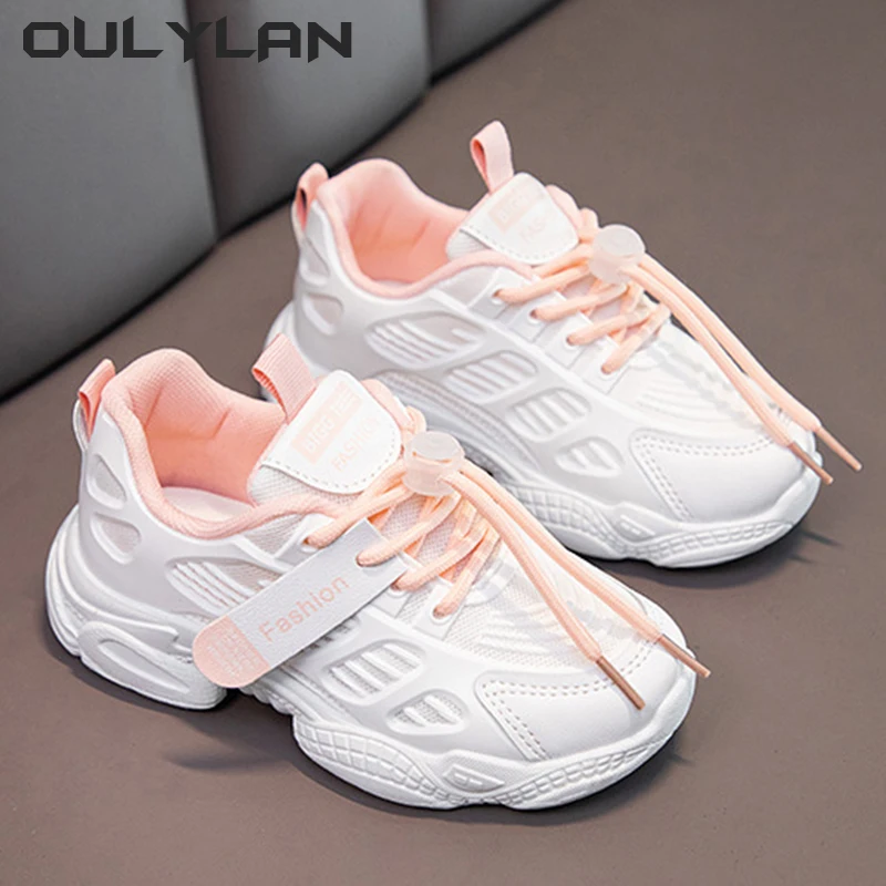 Sneakers Running Shoes Sports Shoes Breathable Mesh for Girls Boys Student Solid Sole for Children Spring Summer Kids