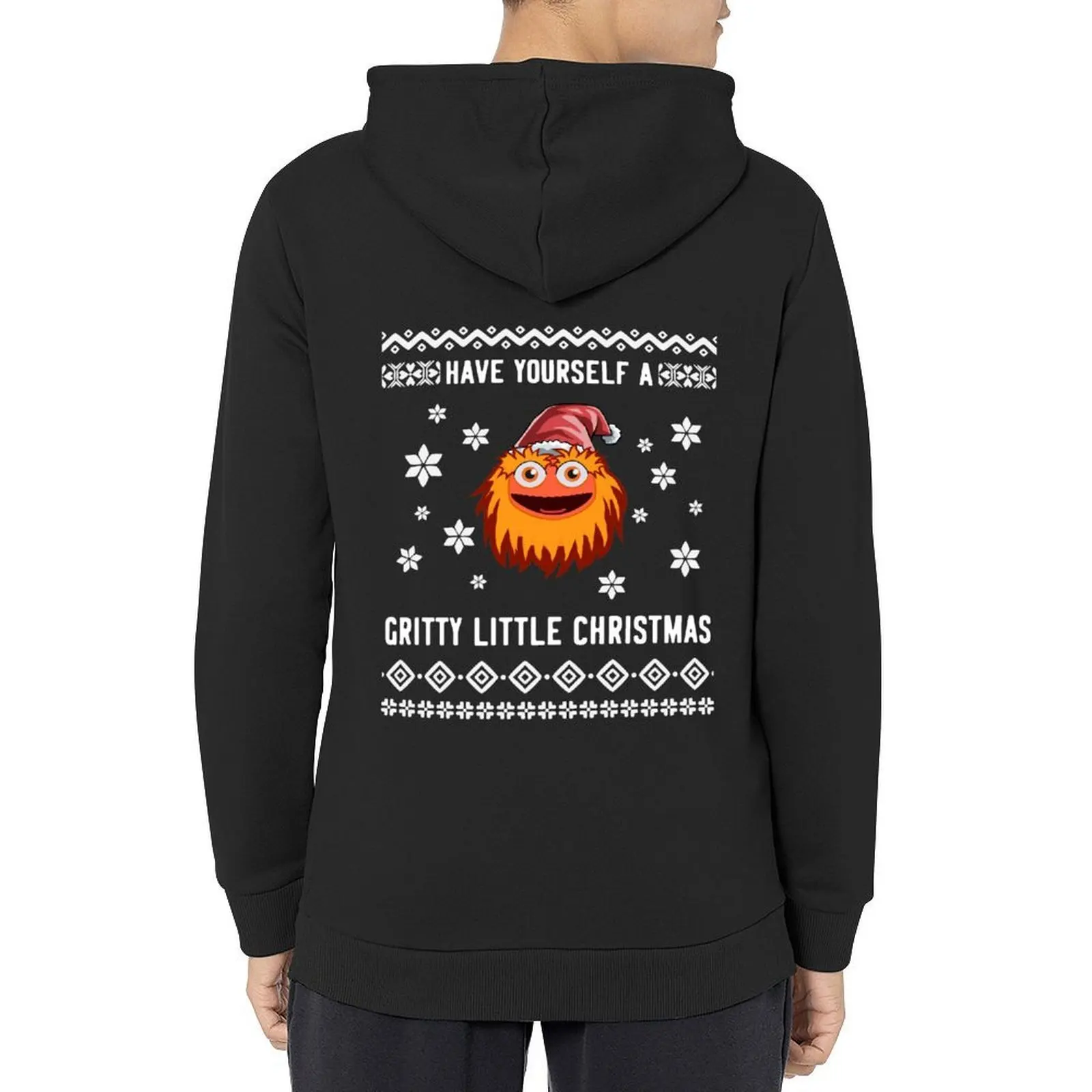 

Gritty Christmas Mascot Ugly Christmas Sweater Flyers Hockey Hoodie korean clothes autumn men's coat men clothing hoodie graphic