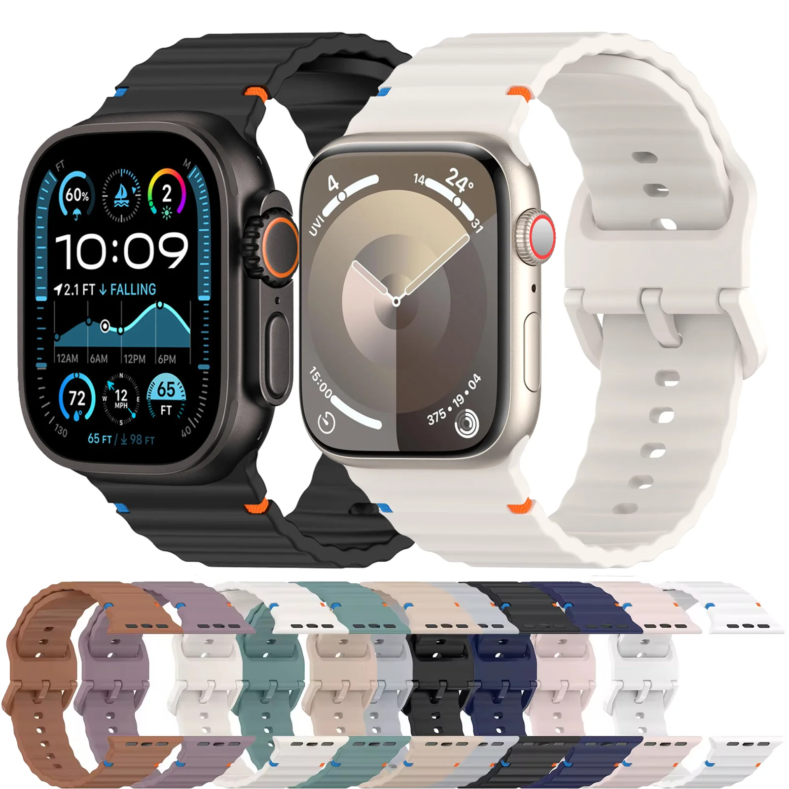 Sport Bands for Apple Watch Band 40mm 41mm 42mm 38mm 45mm 44mm 46mm Soft Silicone Strap iWatch Series 11 10 9 8 6 7 SE Bracelet