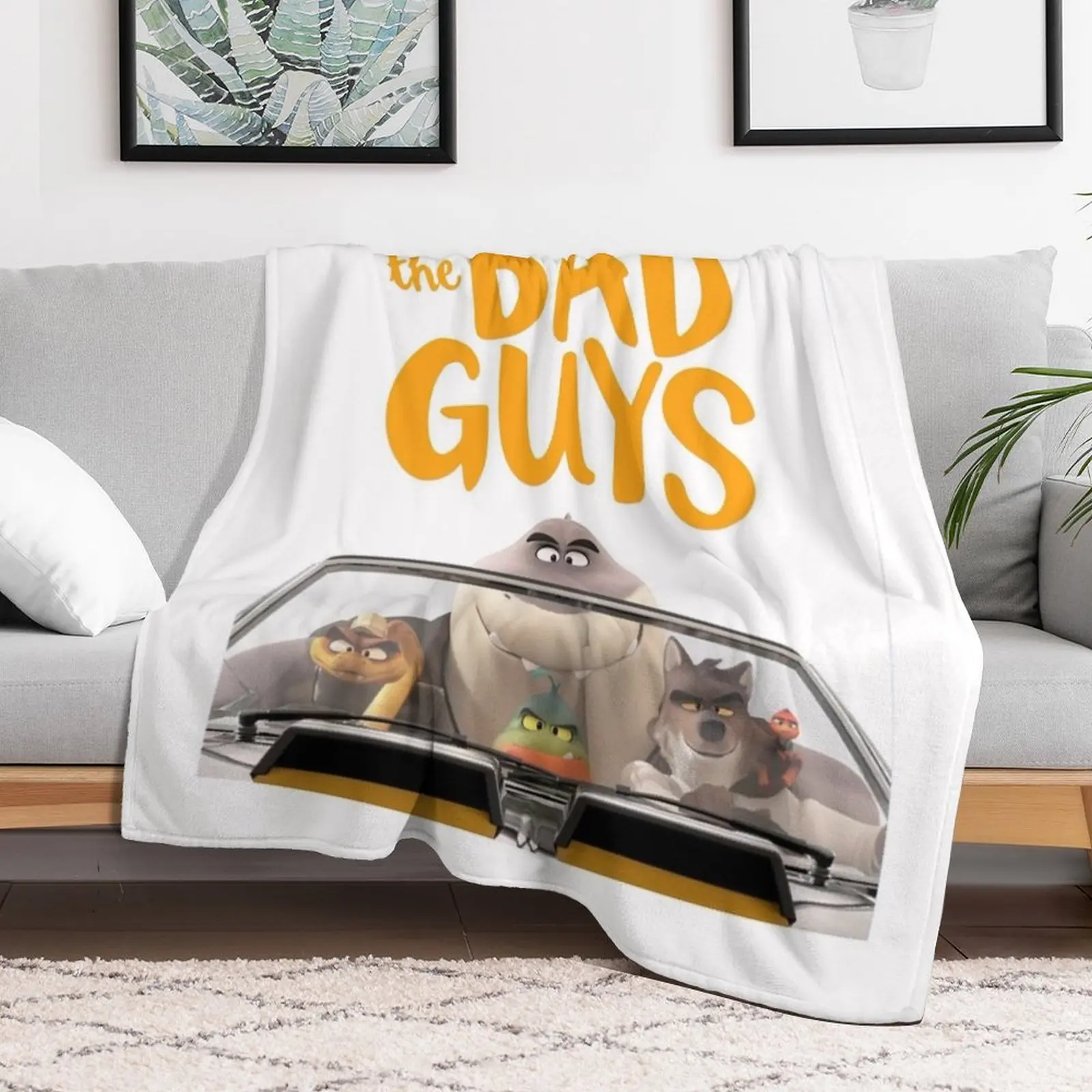 

The Bad Guys 2022 Film , The Bad Guys Movie 2022, Mr Piranha Poster Throw Blanket Soft Big Blankets For Sofas Bed Blankets